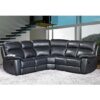 Astona Leather Corner Recliner Sofa In Black
