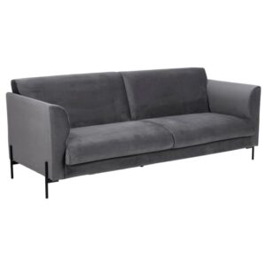 Clarksville Fabric 3 Seater Sofa In Dark Grey
