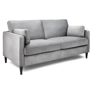 Mexborough Plush Velvet 3 Seater Sofa In Grey