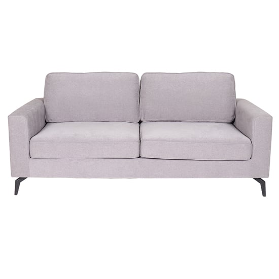 Roswell Fabric Upholstered 3 Seater Sofa In Grey