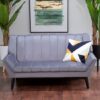 Savinos Upholstered Velvet 2 Seater Sofa In Grey