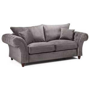 Williton Fabric 3 Seater Sofa In Dark Grey