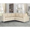 Baltic Faux Leather Corner Sofa In Ivory