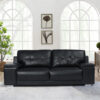 Kensington Faux Leather 3 Seater Sofa In Black