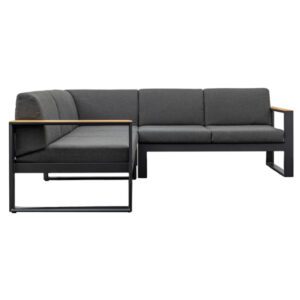 Adrien Fabric Corner Sofa With Aluminium Frame In Charcoal