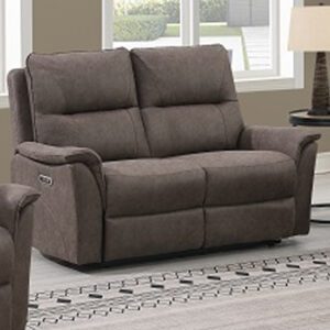Keller Clean Fabric Electric Recliner 2 Seater Sofa In Truffle